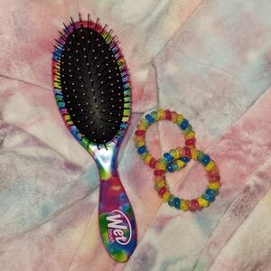 Rainbow Hairbrush & Spiral Hair Ties